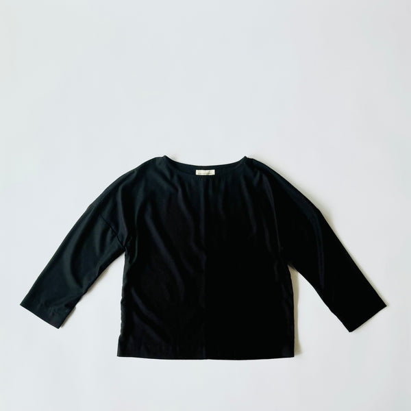 Box Top - Raw Silk - Black