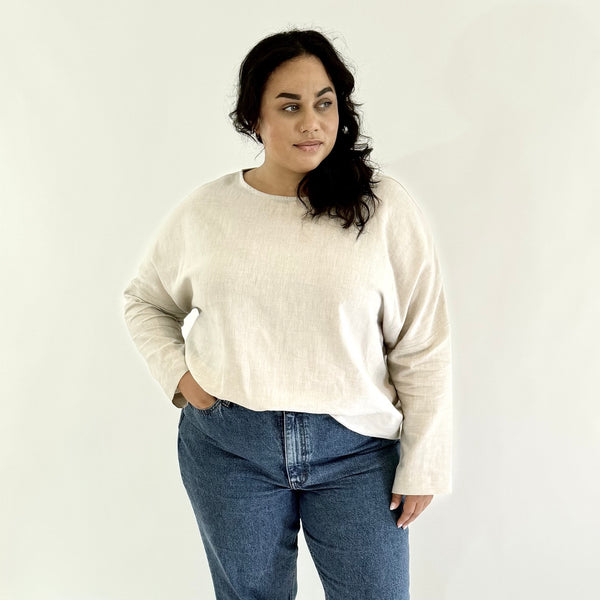 Box Top - Linen - Natural